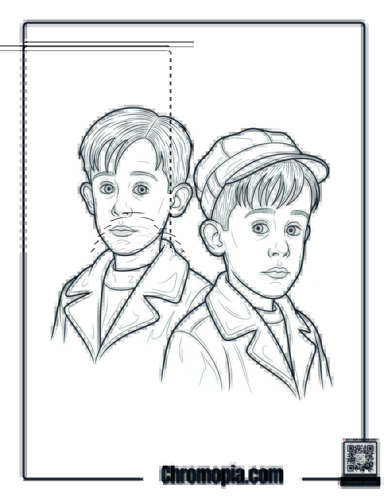 Home Alone Wet Bandits Character Analysis Coloring Sheet