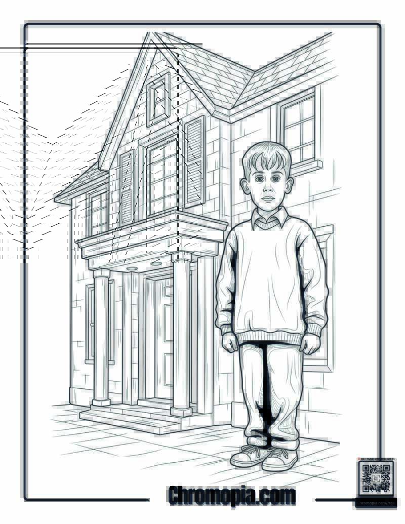 Home Alone Classic Film Noir Coloring Sheet