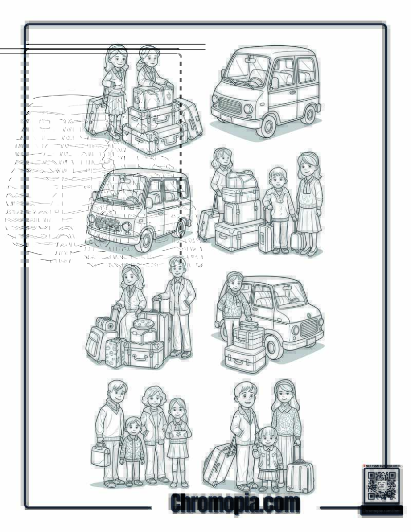 Home Alone Travel Montage Scene Coloring Sheet