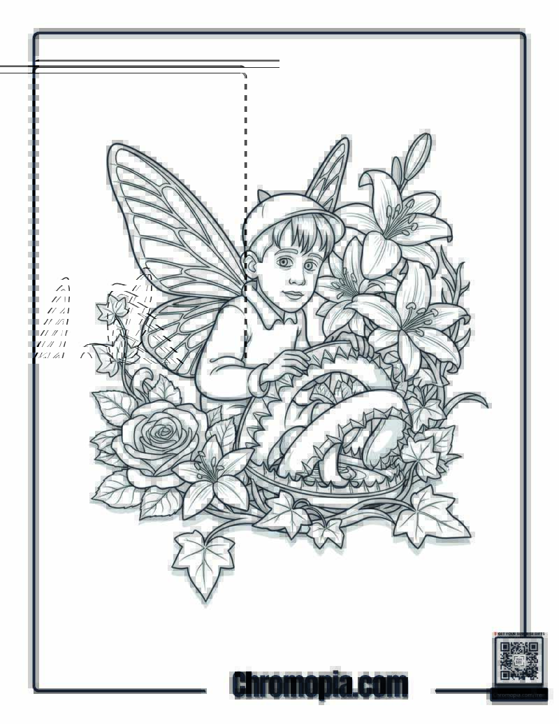 Home Alone Kevin Floral Garden Coloring Page
