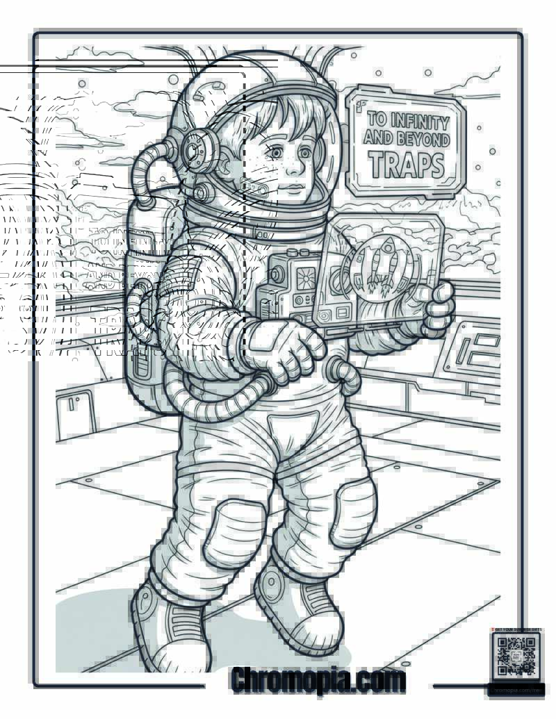 Home Alone Kevin Futuristic Space Coloring Sheet