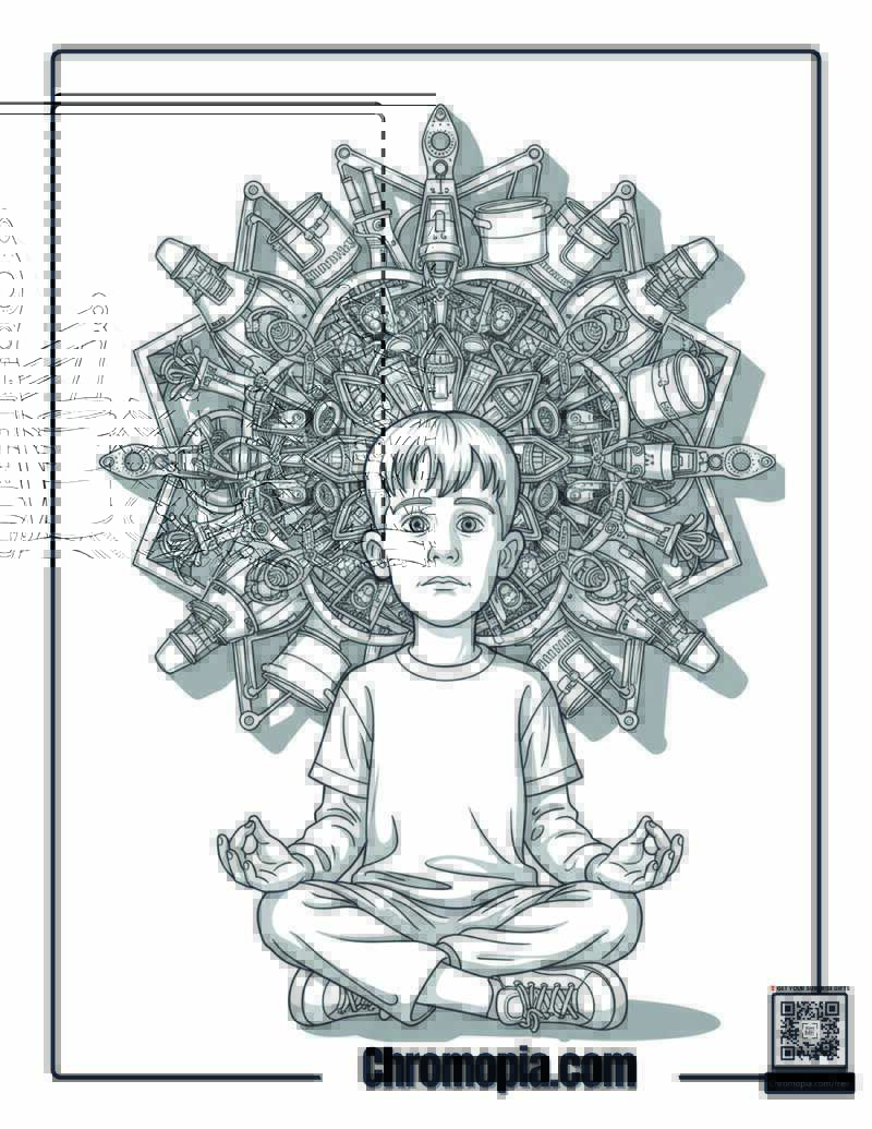 Home Alone Kevin Mandala Meditation Coloring Sheet