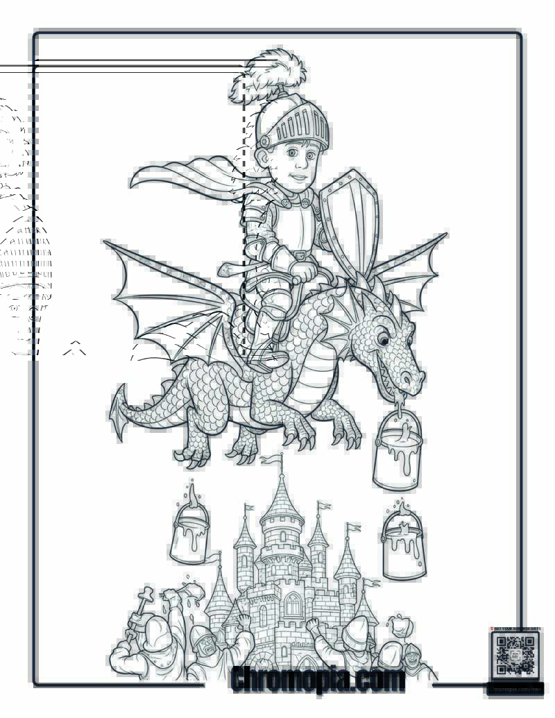 Home Alone Kevin Dragon Rider Coloring Sheet
