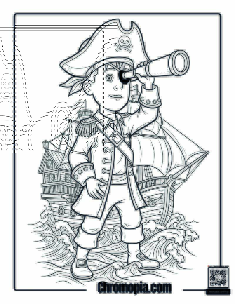 Home Alone Kevin Pirate Captain Coloring Page