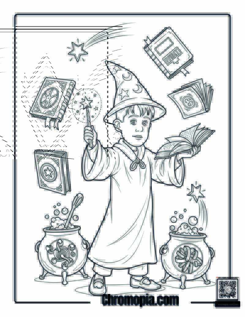 Home Alone Kevin Wizard Apprentice Coloring Page