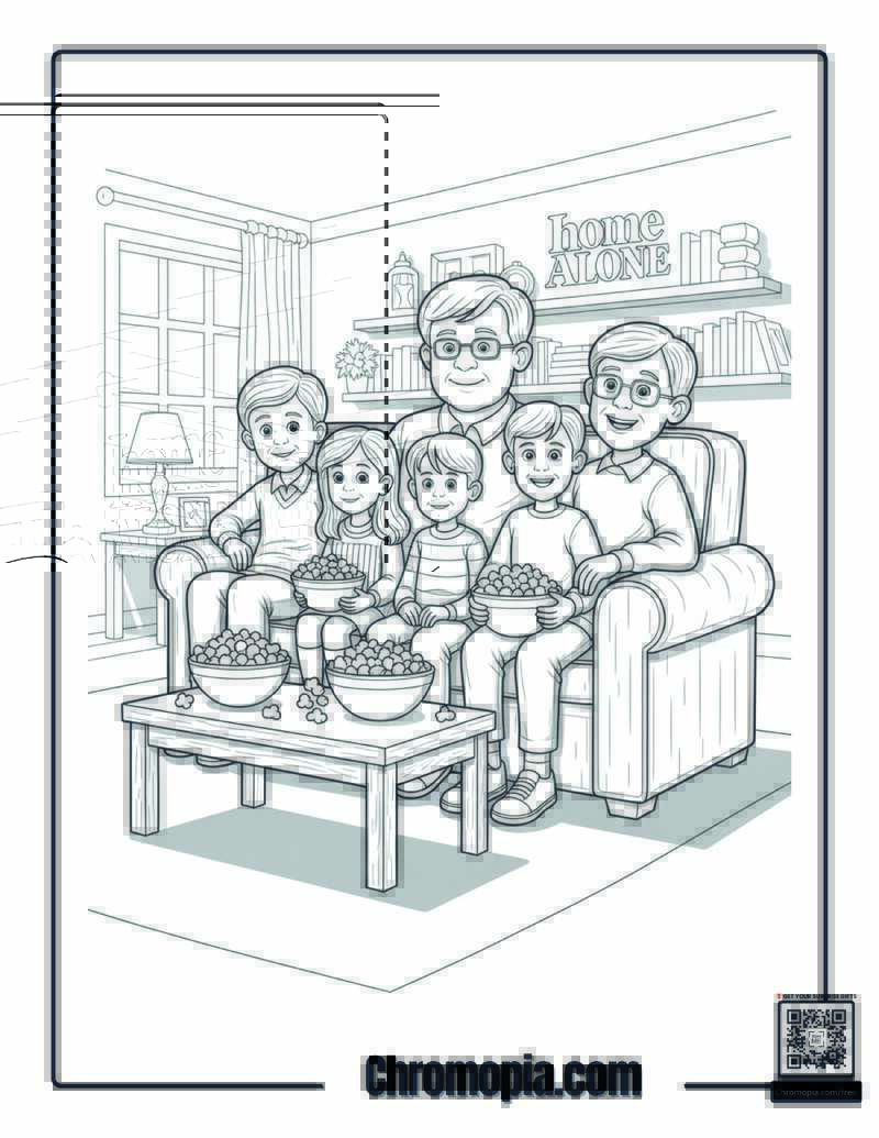 Home Alone Family Movie Night Coloring Sheet
