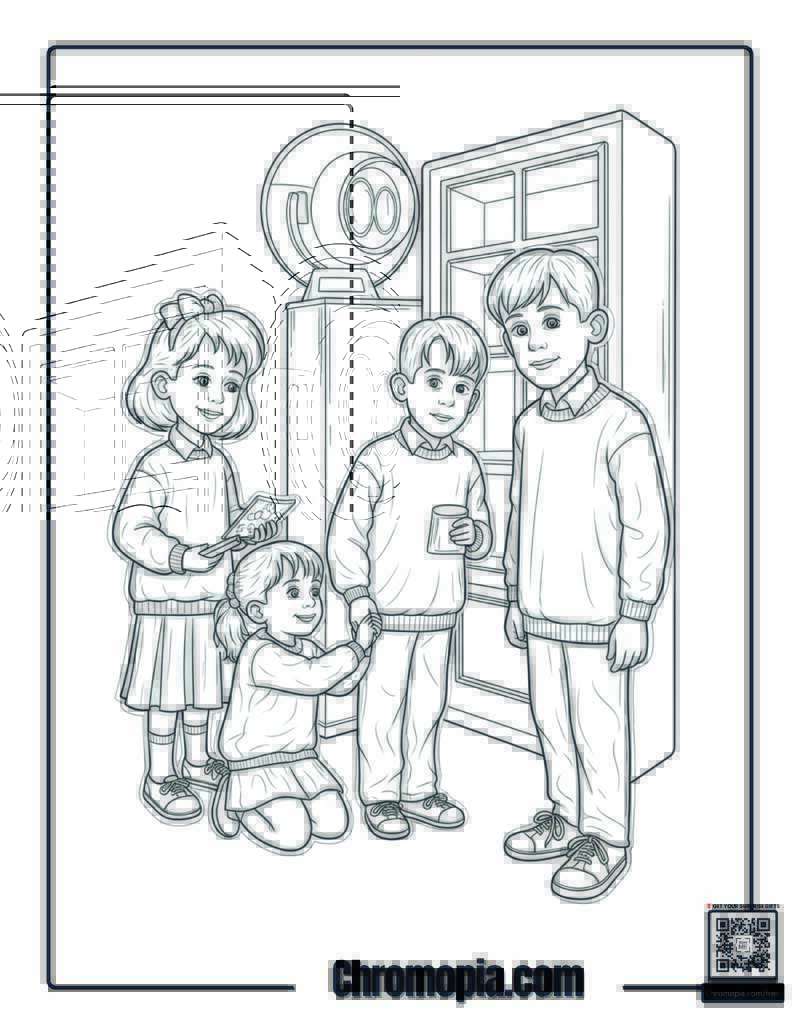 Home Alone Memory Lane Recreation Coloring Page