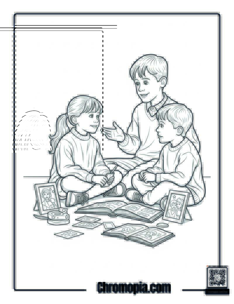 Home Alone Parent Child Bonding Coloring Page