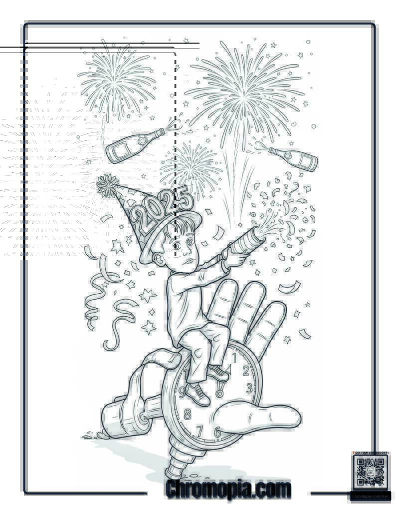 Home Alone Kevin New Year Coloring Sheet