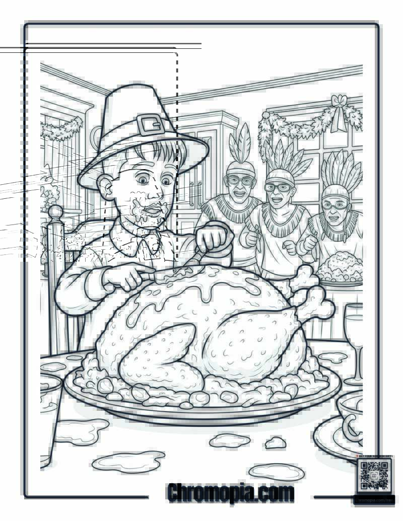 Home Alone Kevin Thanksgiving Turkey Coloring Sheet