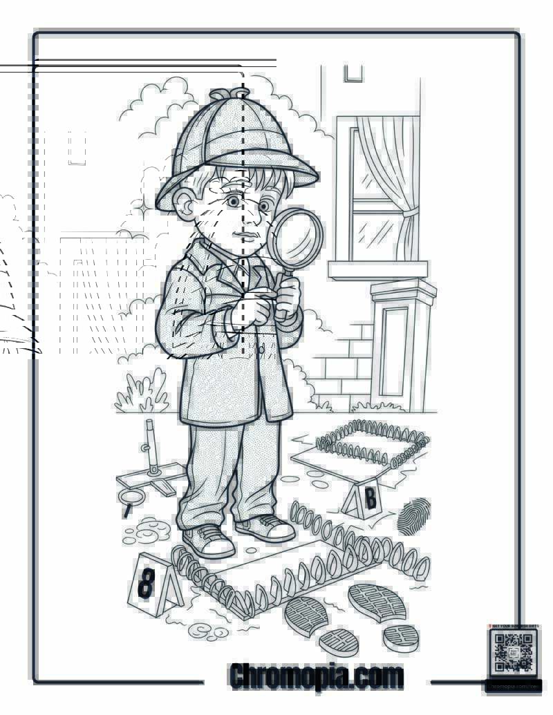 Home Alone Kevin Detective Inspector Coloring Sheet