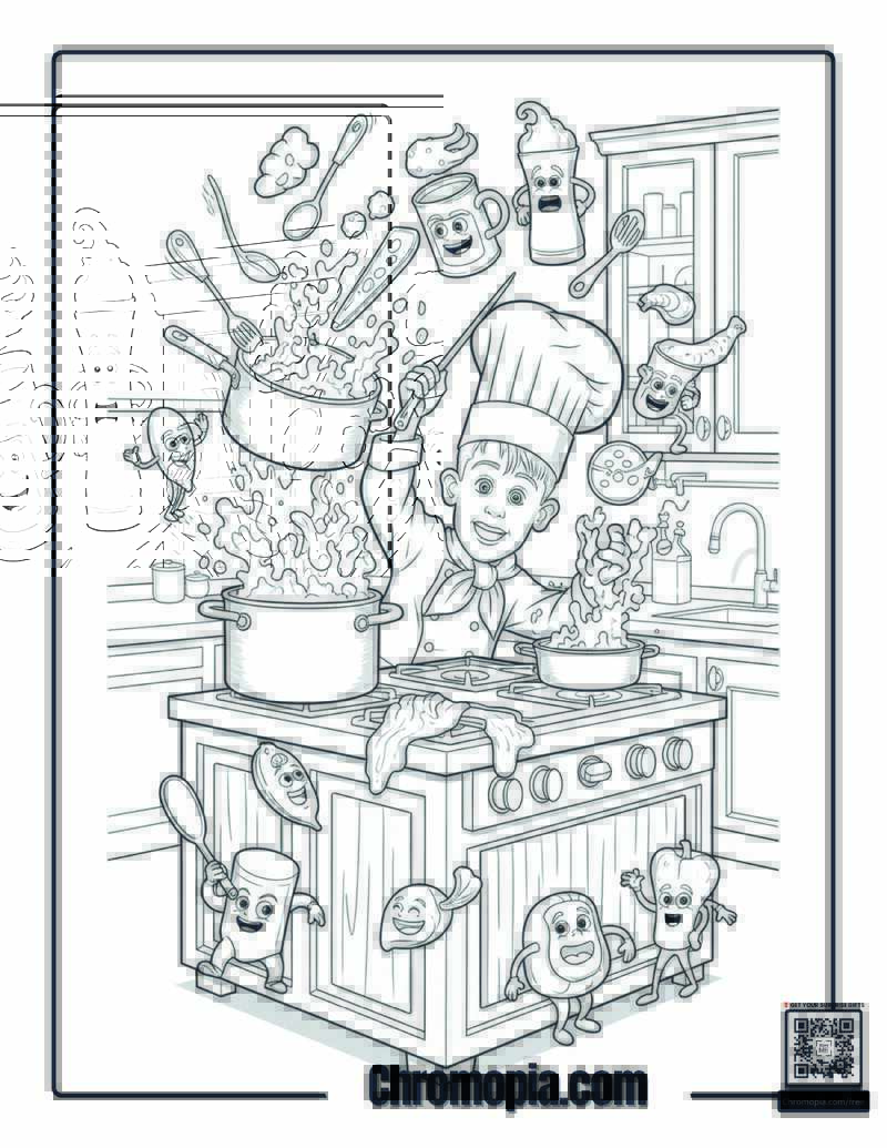 Home Alone Kevin Master Chef Coloring Page