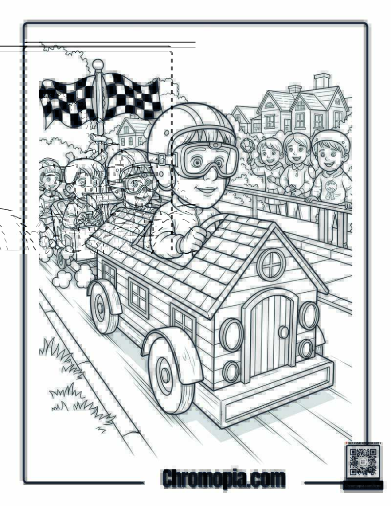 Home Alone Kevin Race Car Coloring Sheet