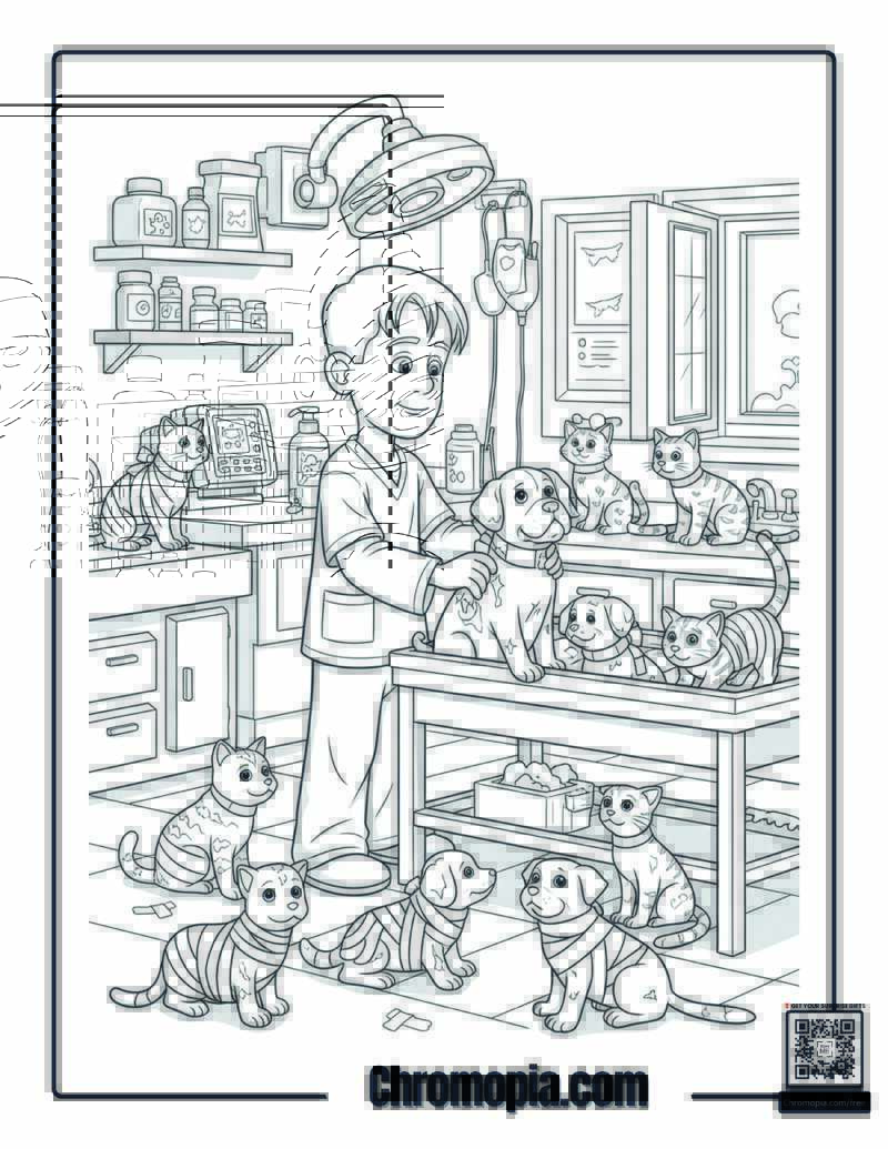 Home Alone Kevin Veterinarian Helper Coloring Page