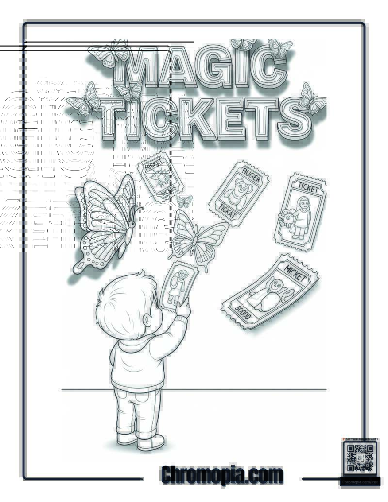 Magic Polar Express Ticket Transformation Coloring Sheet
