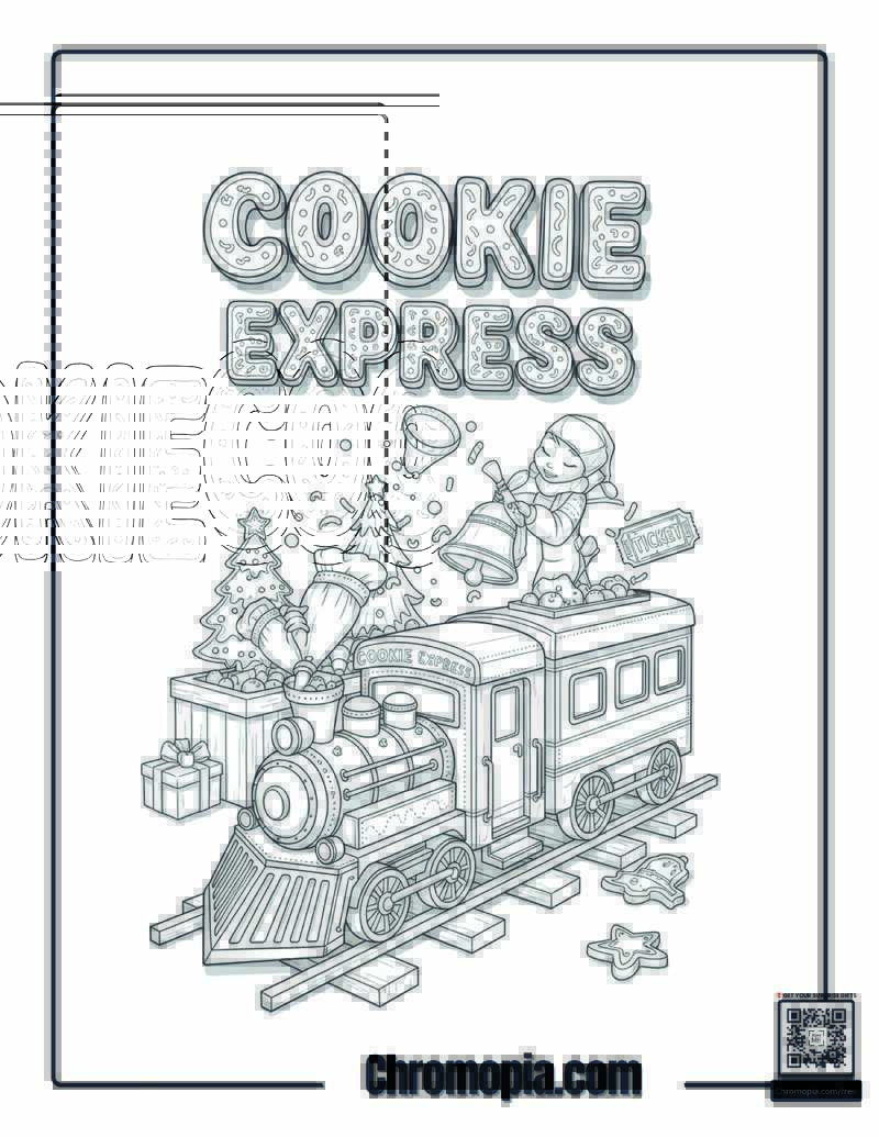 Polar Express Cookie Decorating Car Coloring Sheet