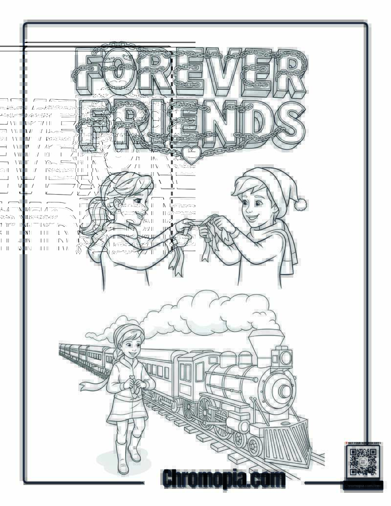 Polar Express Friendship Bracelet Exchange Coloring Sheet