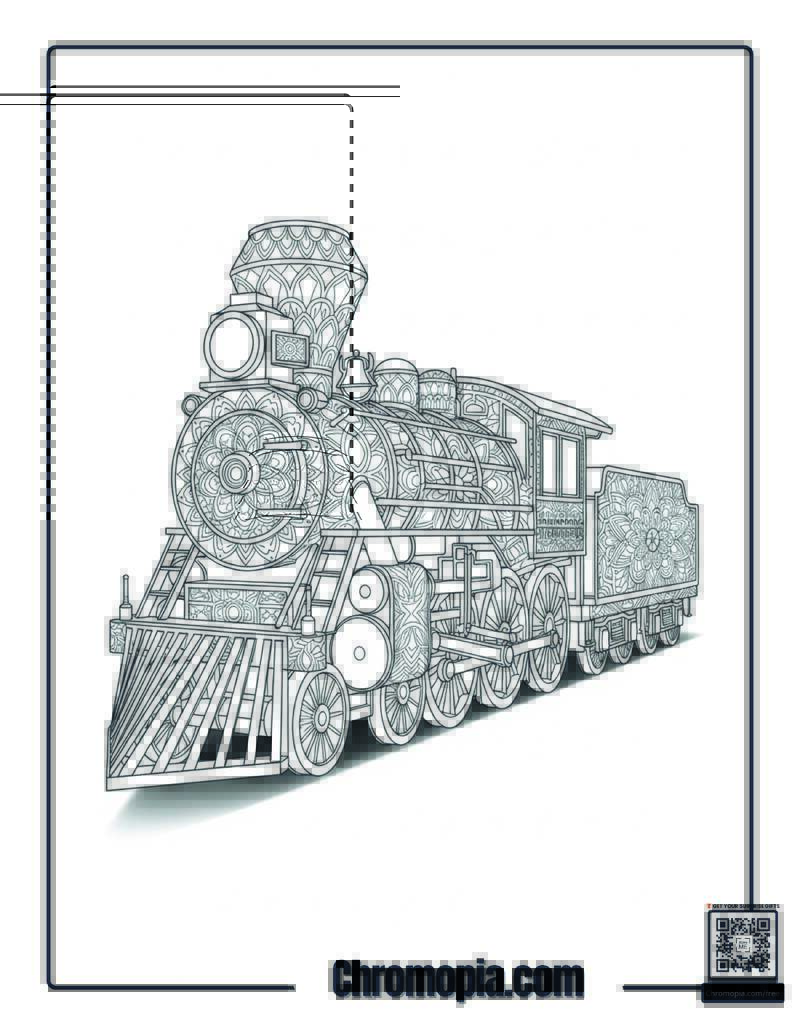 Polar Express Sacred Geometry Train Coloring Sheet