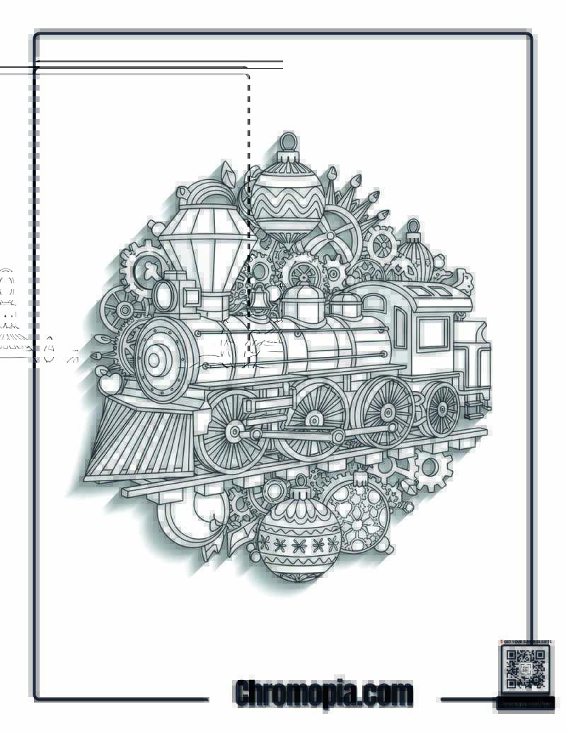 Polar Express Wheel Mandala Pattern Coloring Sheet