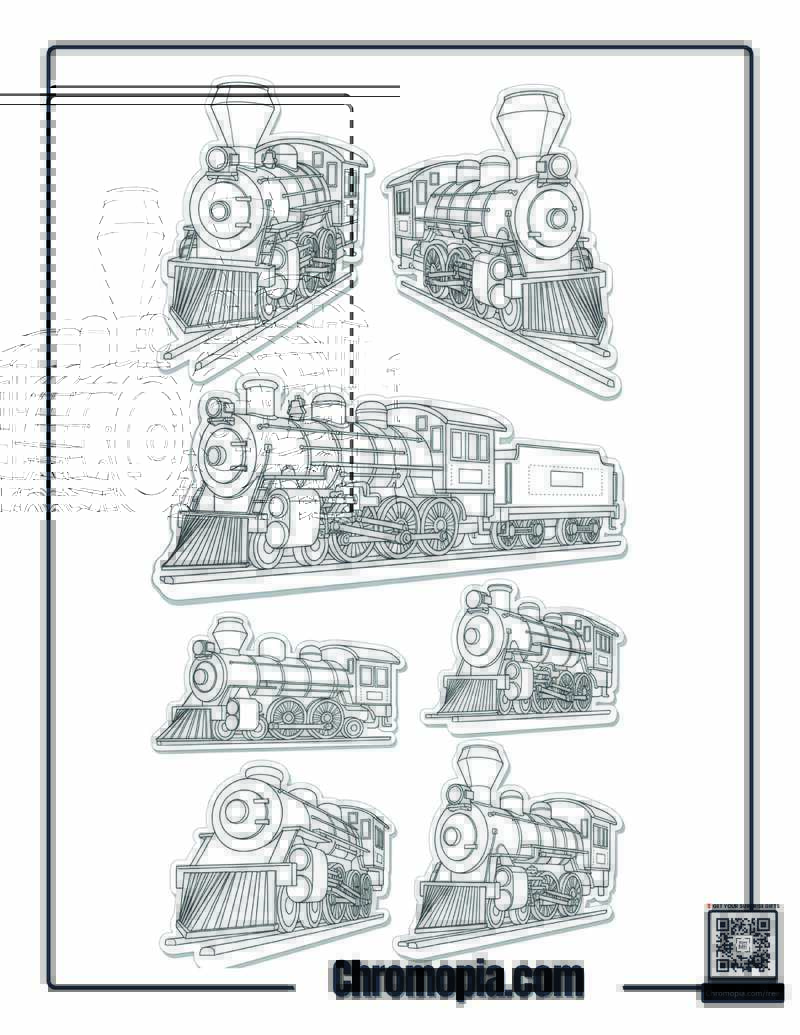 Cartoon Sticker Sheet Polar Express Coloring Sheet