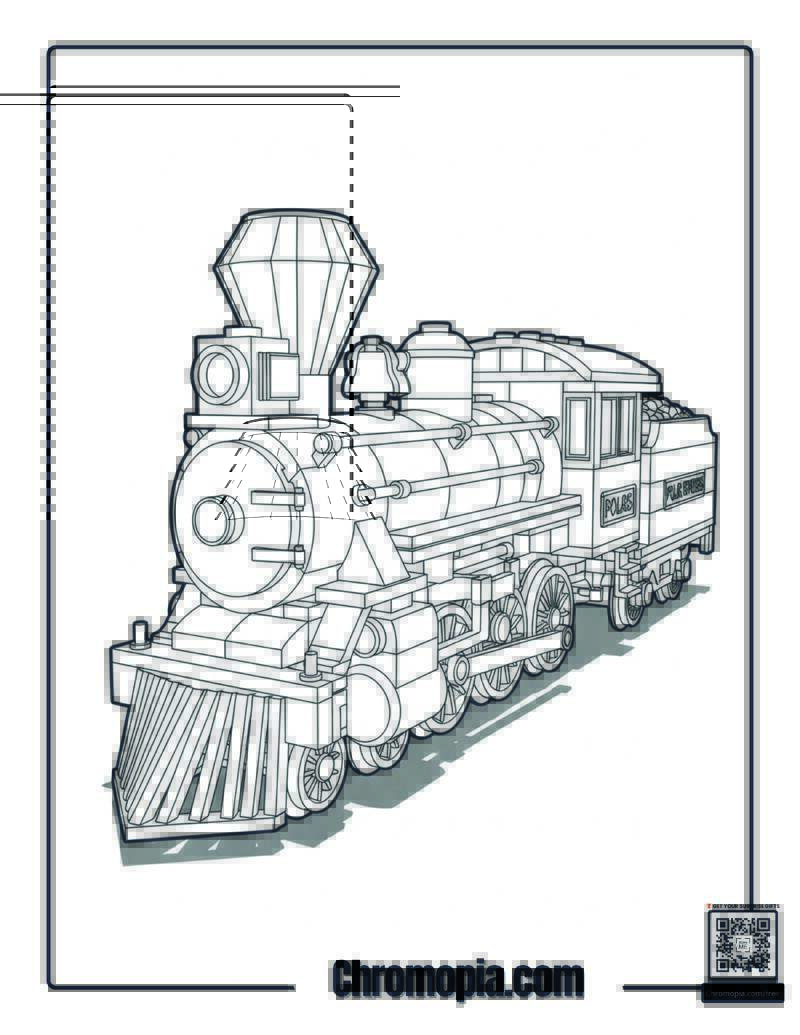 LEGO Polar Express Build Train Coloring Page