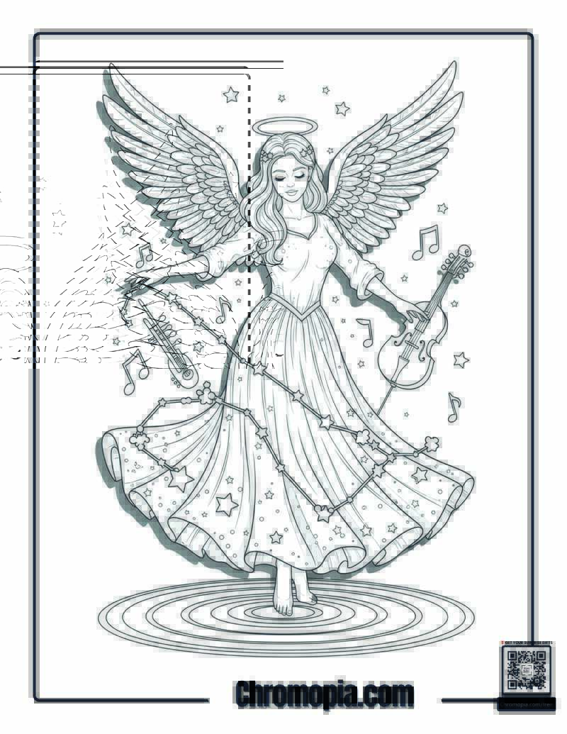 Beautiful Angel Coloring Sheet