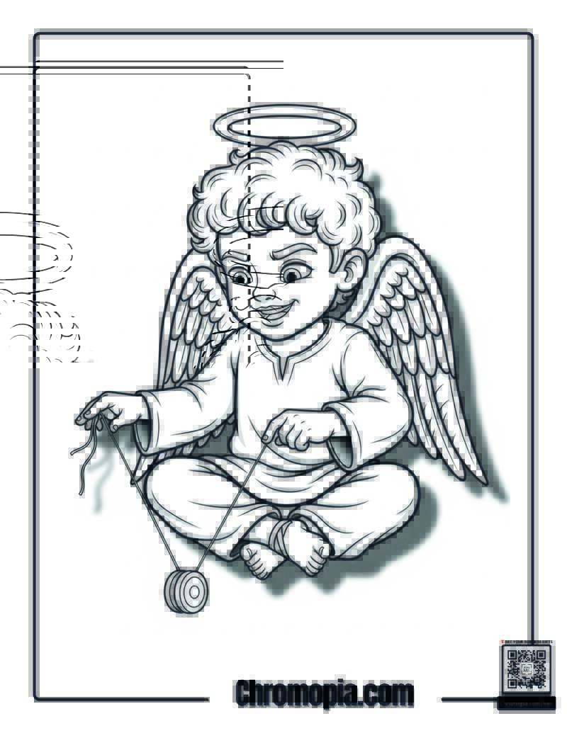 Boy Angel Coloring Page