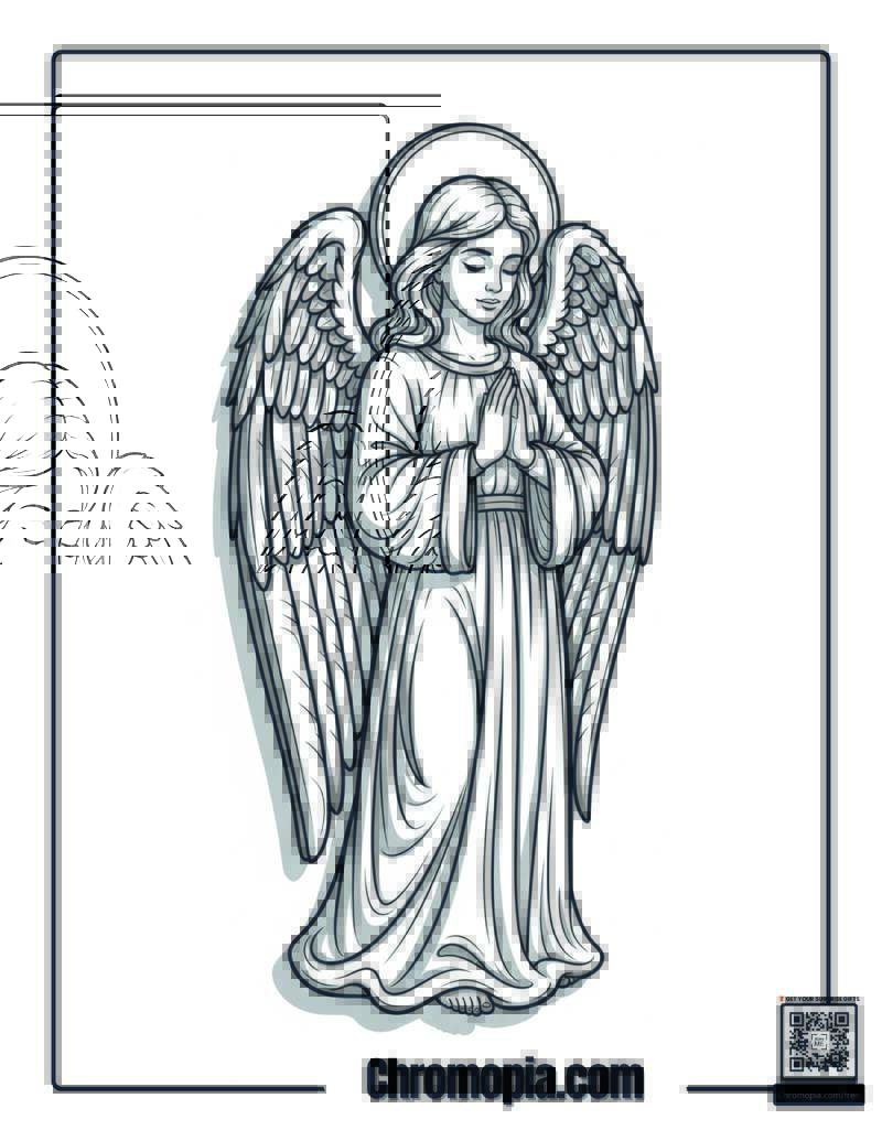 Guardian Angel Coloring Page Catholic