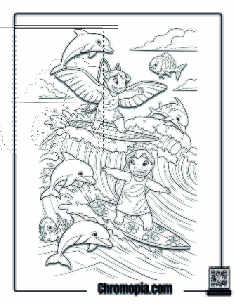 Lilo and Angel Coloring Page