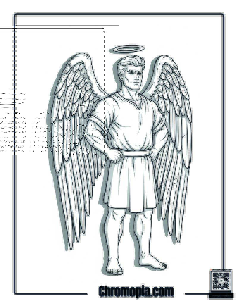 Male Angel Coloring Page