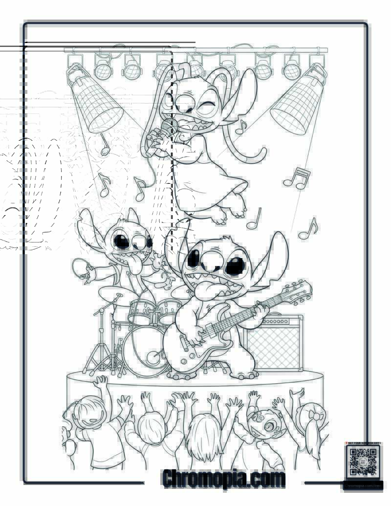 Stitch and Angel Coloring Sheet