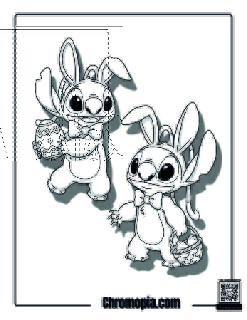 Stitch and Angel Easter Coloring Sheet