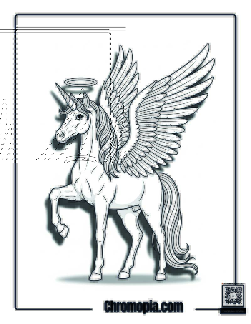 Unicorn Angel Coloring Sheet