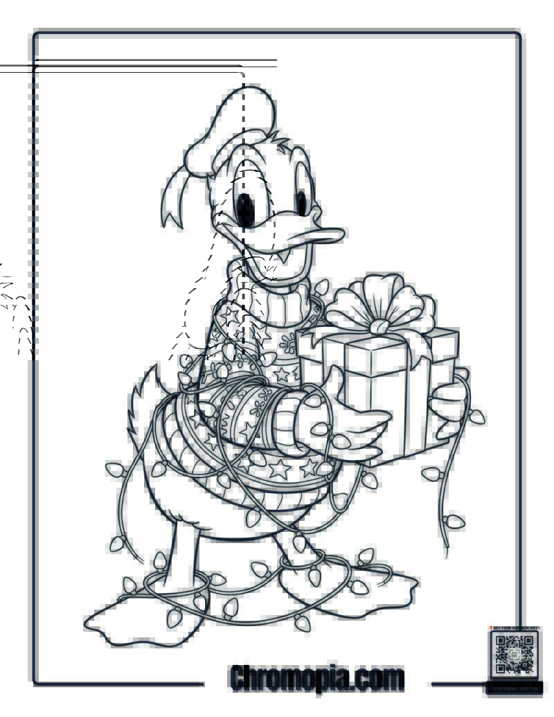 Donald Duck Ugly Sweater Coloring Page