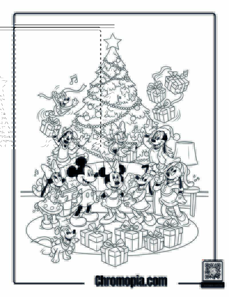Fab Five Christmas Eve Party Coloring Page