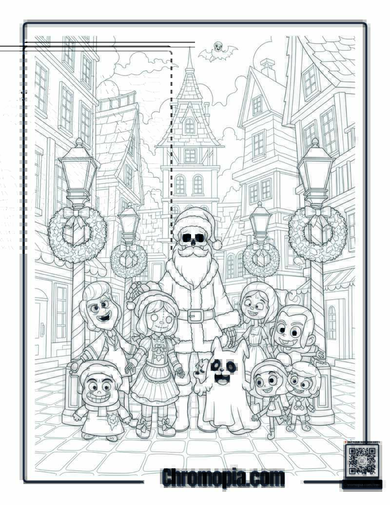 Nightmare Before Christmas Crossover Coloring Page