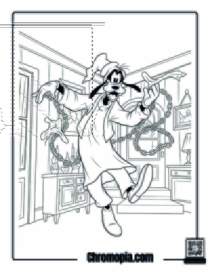 Goofy As Jacob Marley Coloring Page