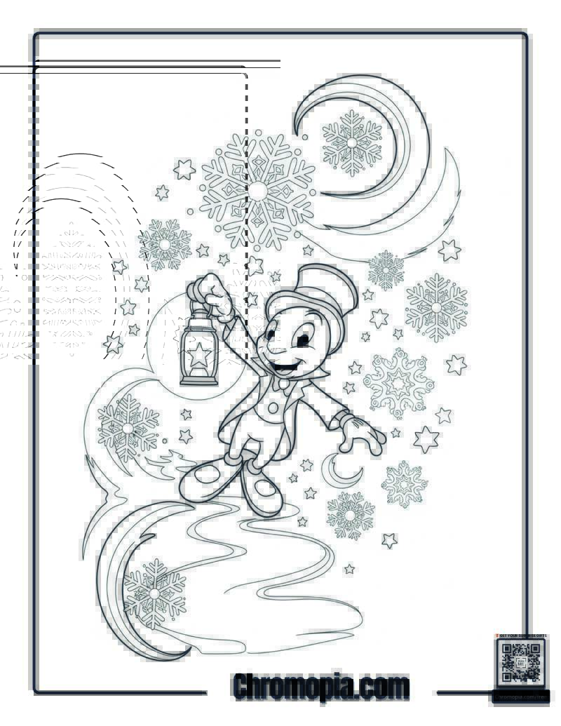 Jiminy Cricket Ghost Of Christmas Past Coloring Page