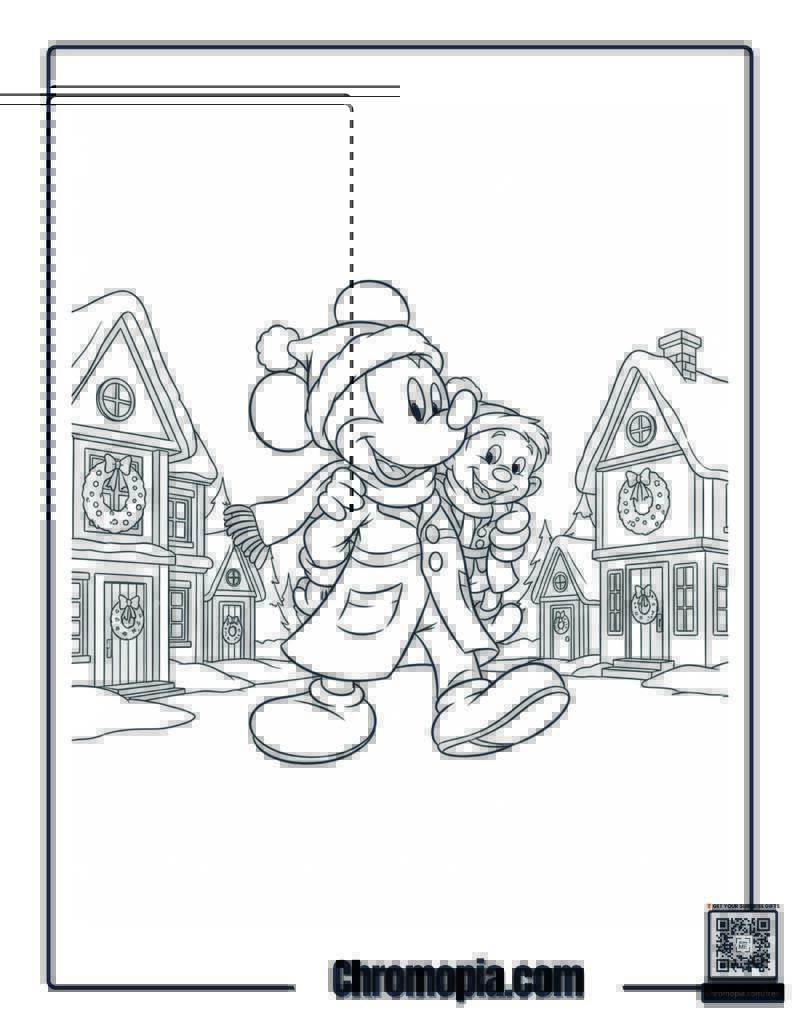 Mickey Mouse As Bob Cratchit Coloring Page