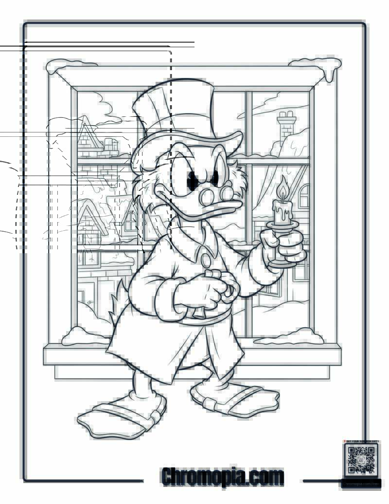 Scrooge McDuck As Ebenezer Scrooge Coloring Page
