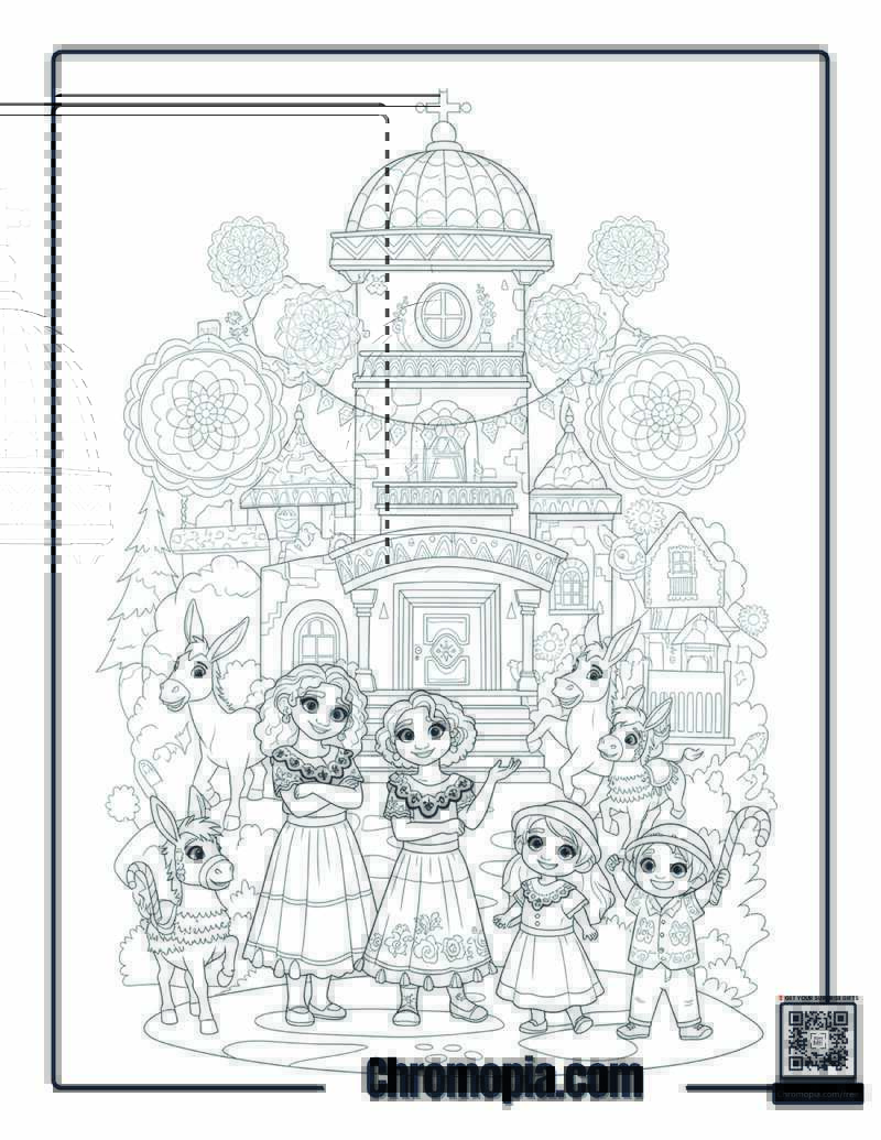 Encanto Magical Christmas Fiesta Coloring Page