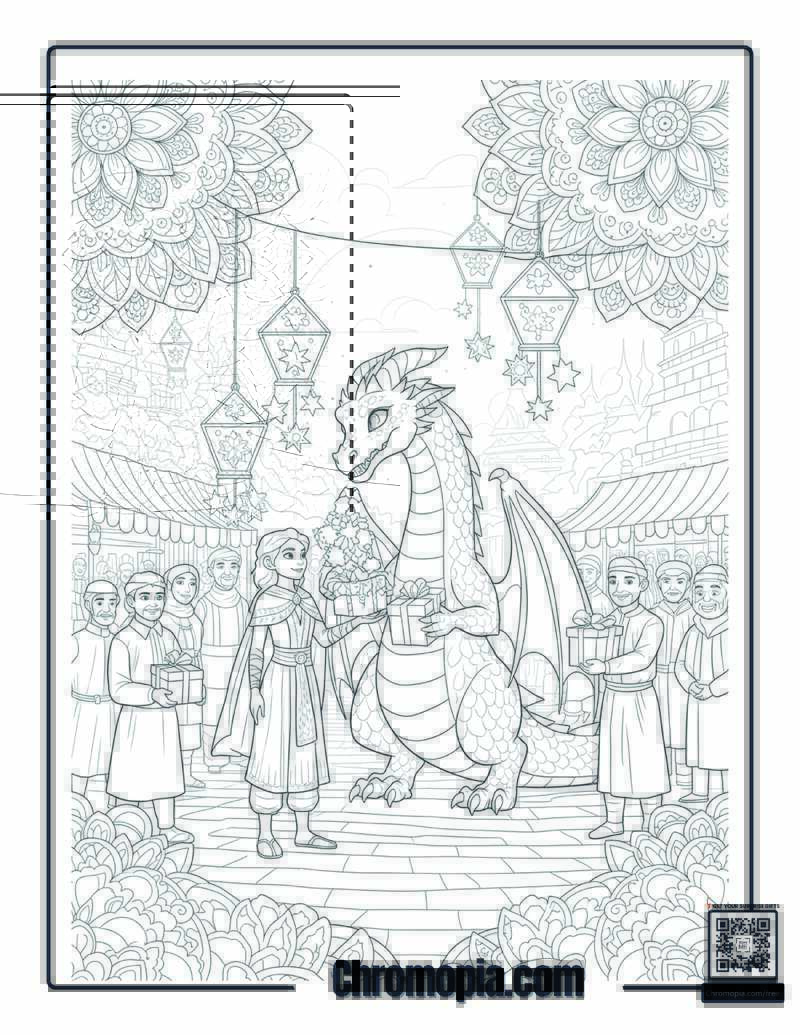 Raya and the Last Dragon Christmas Coloring Sheet