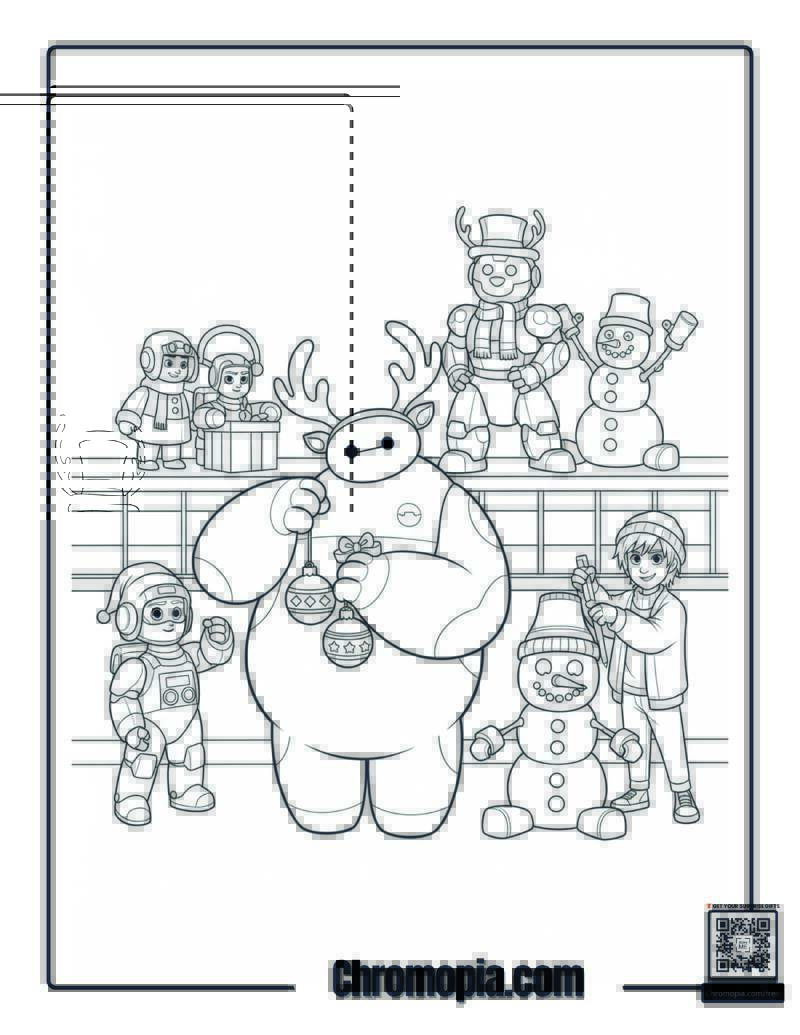 Big Hero Six Holiday Tech Lab Coloring Page