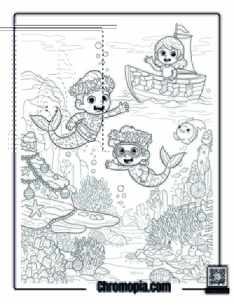 Luca Holiday Underwater Festival Coloring Page