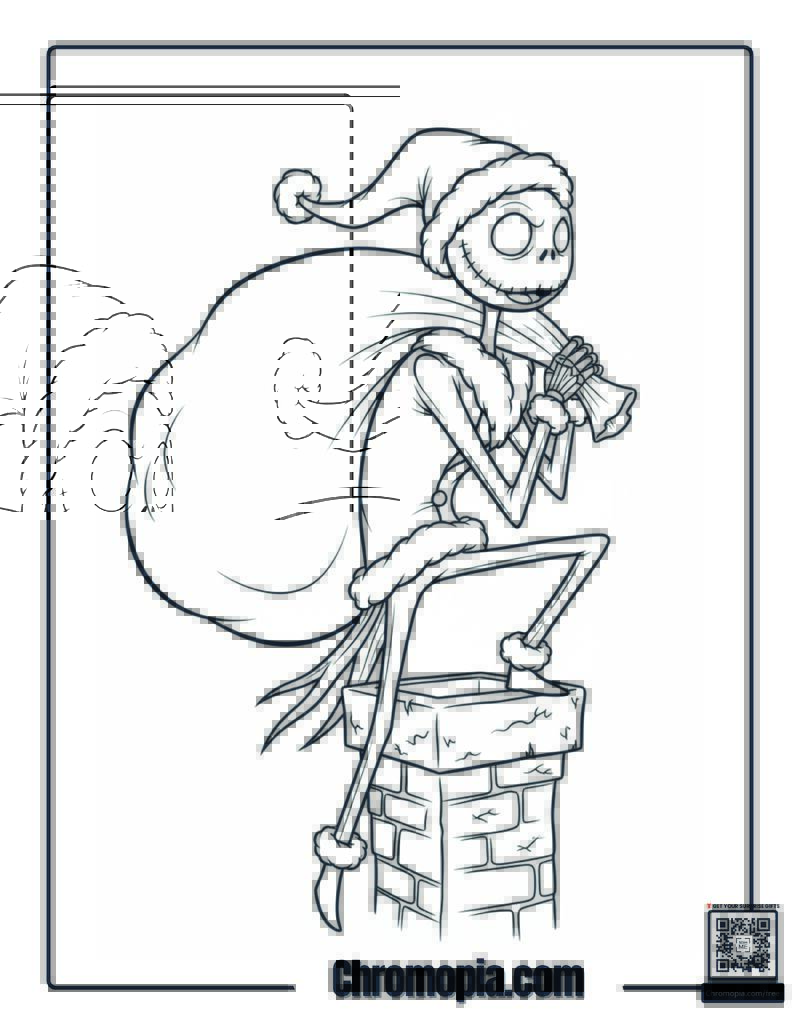Jack Skellington Sandy Claws Coloring Page