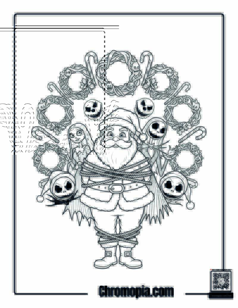 Santa Claus Captured In Nightmare Town Coloring Page