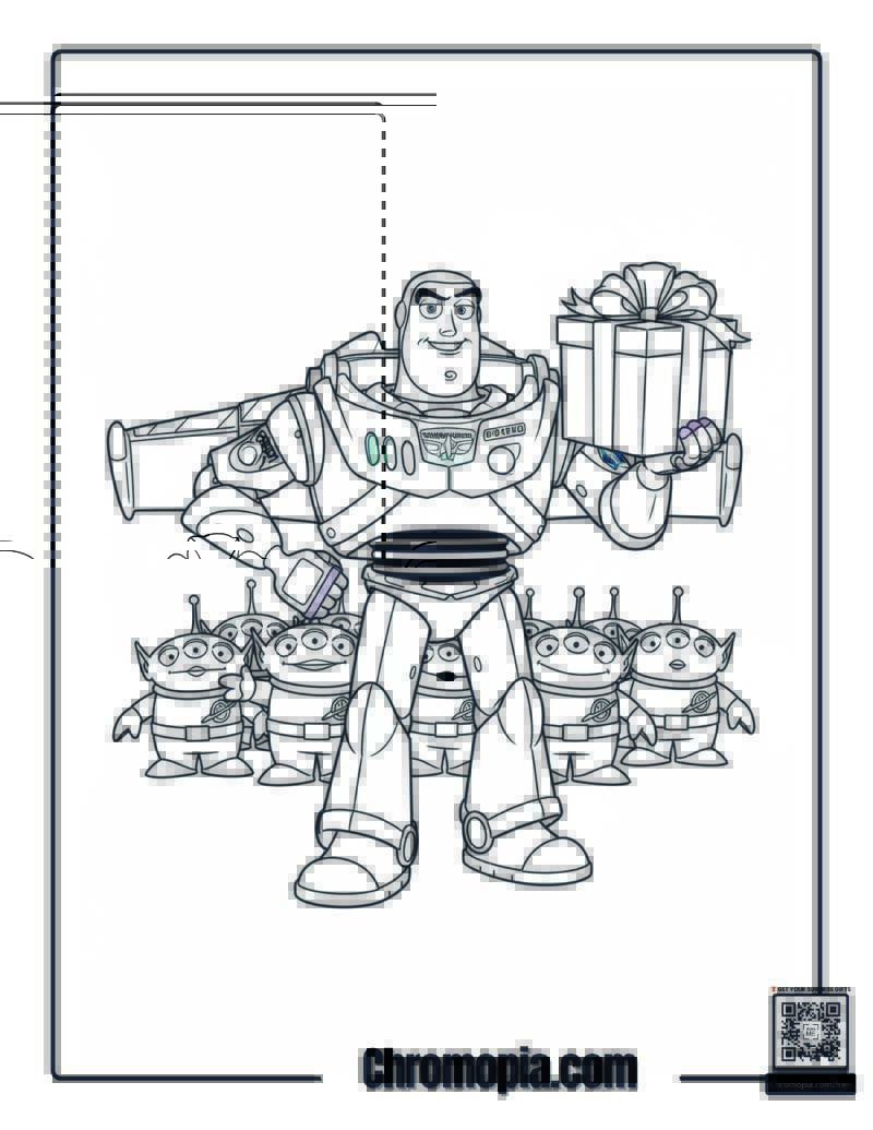 Buzz Lightyear Toy Soldier Pose Coloring Page