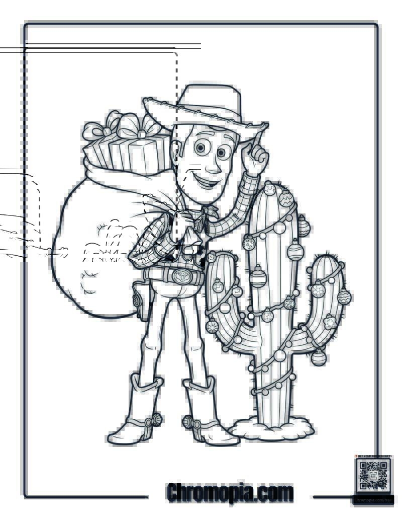 Woody Holiday Sheriff Coloring Page