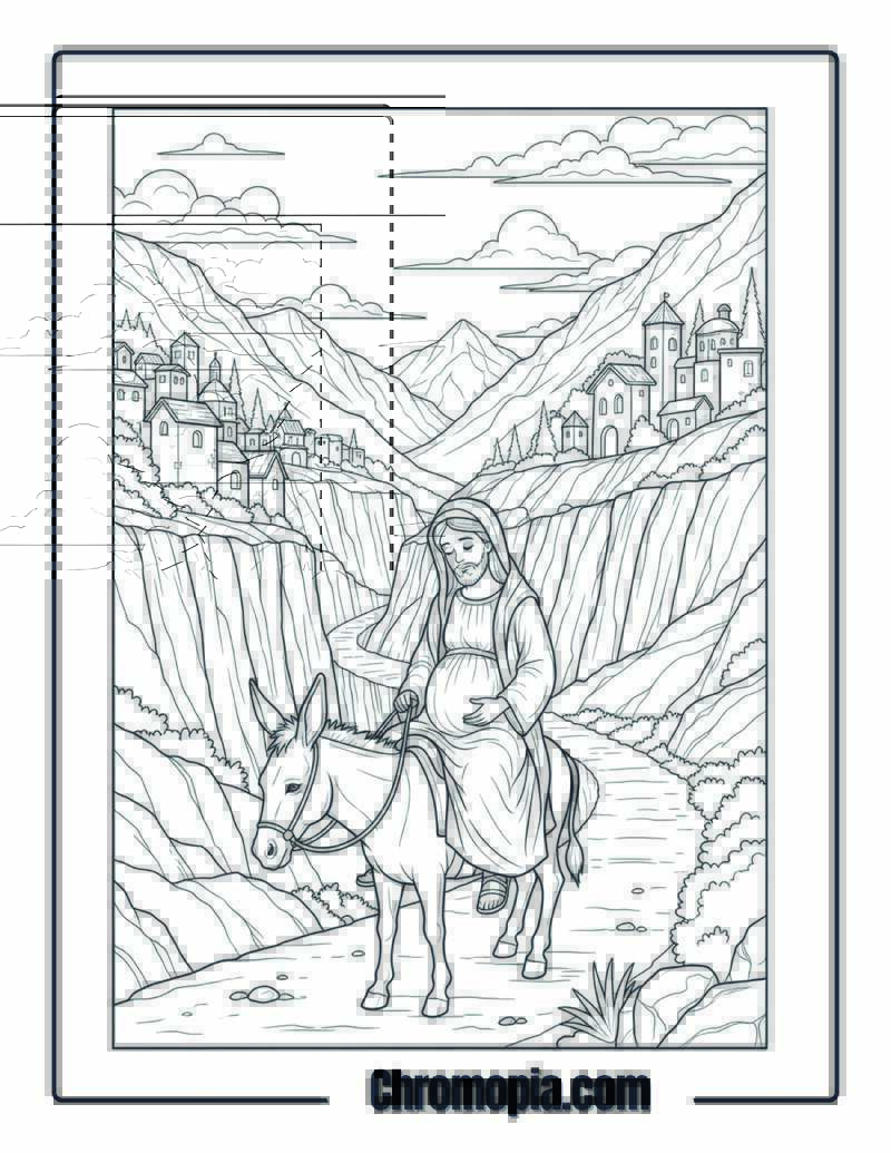 Journey to Bethlehem coloring sheet