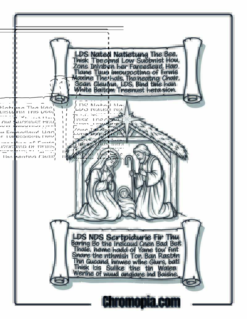 LDS Nativity Scripture Banner coloring page